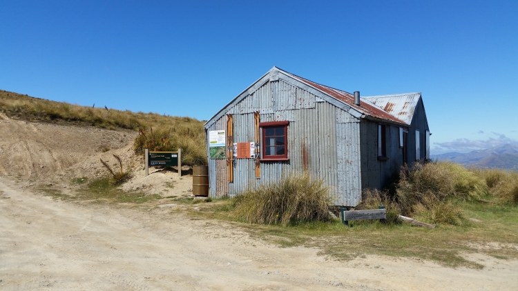 The historic ski hut on the Nevis Road